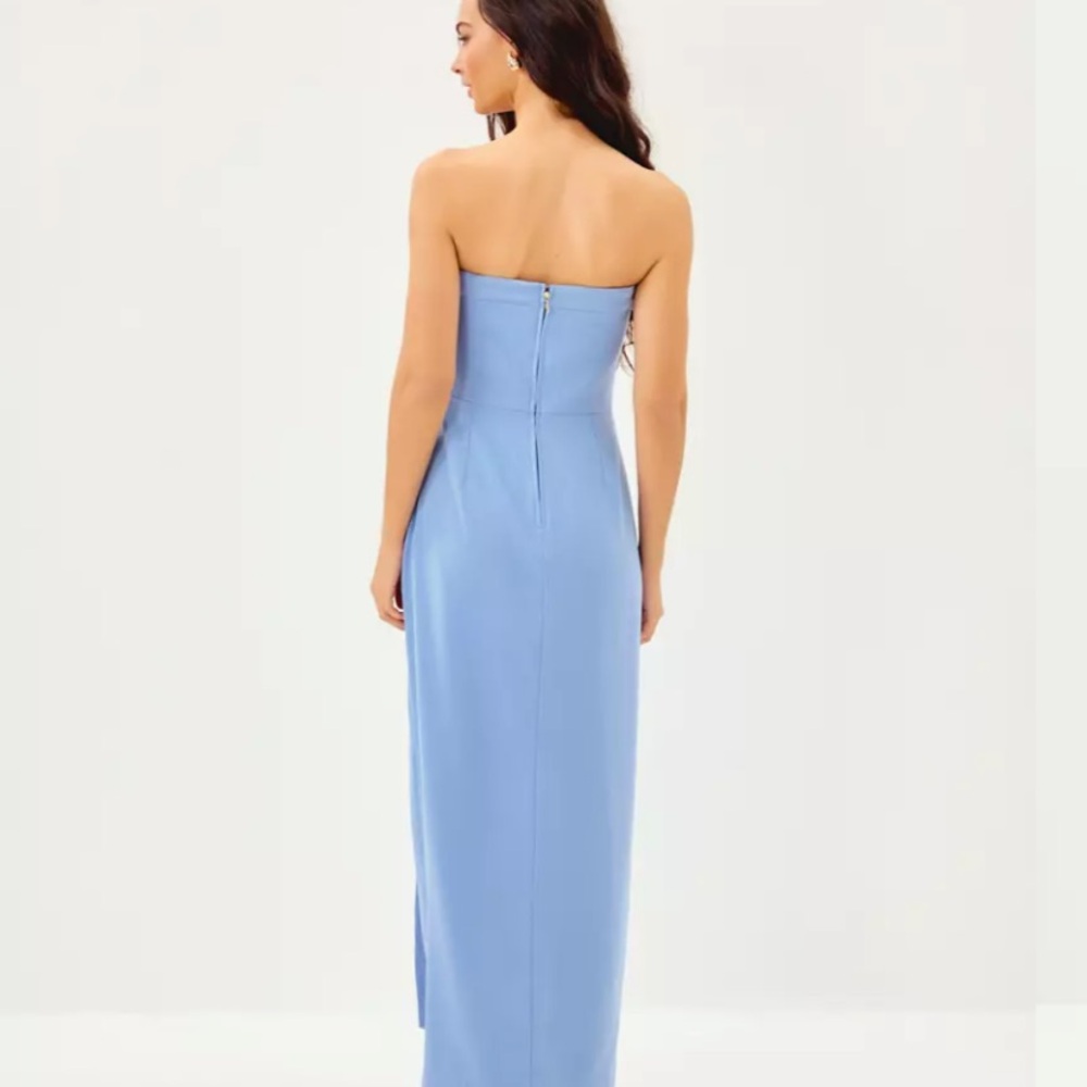 Lilly Pulitzer Blue Strapless Sheath Dress for Weddings - Picture 3 of 9